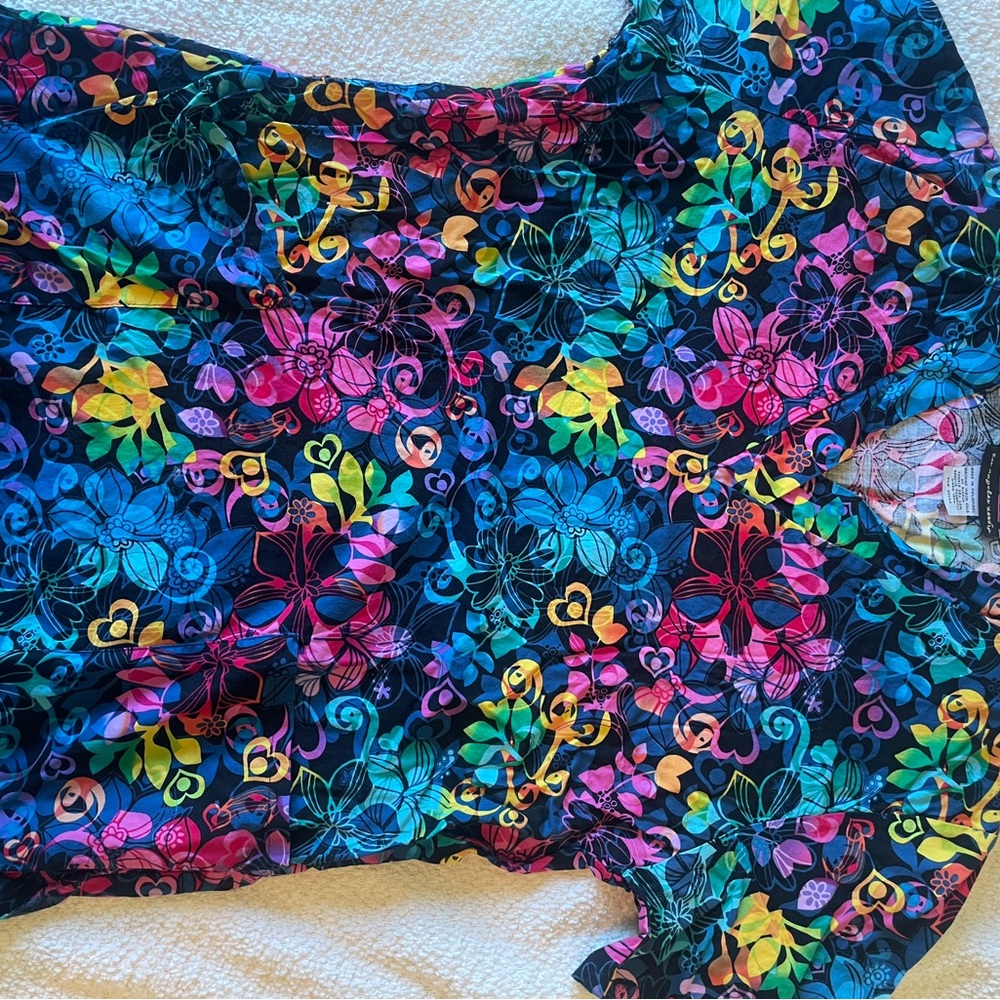 Colorful Floral Patterned scrub top